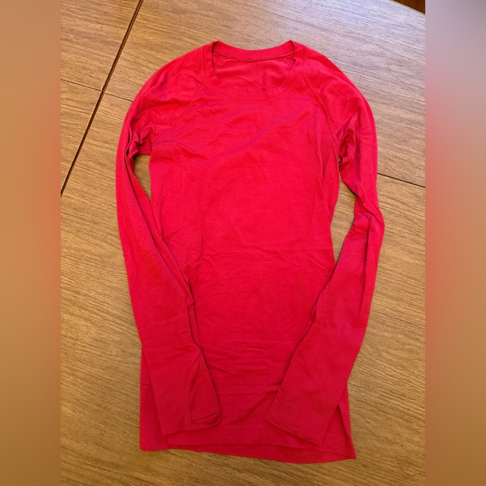 lululemon athletica Red Long Sleeve Tee
